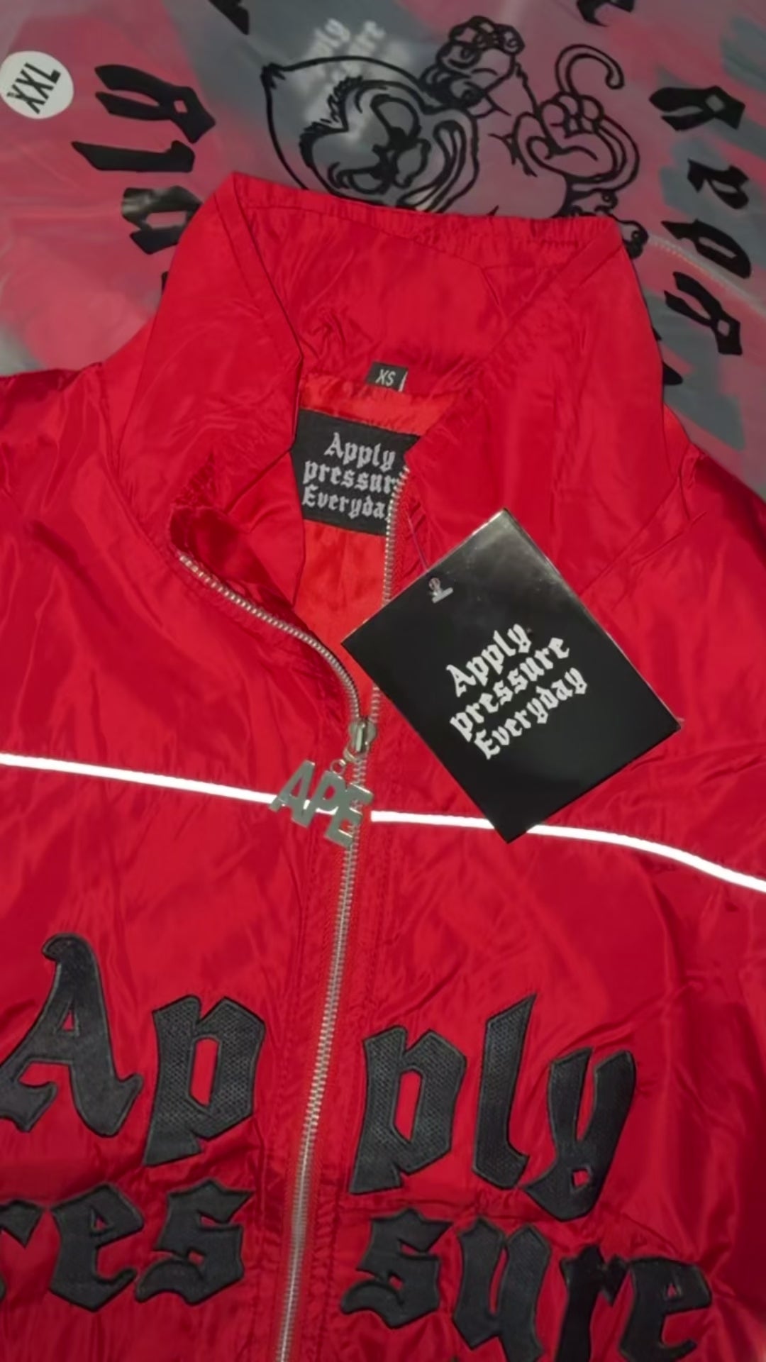 Red windbreaker set