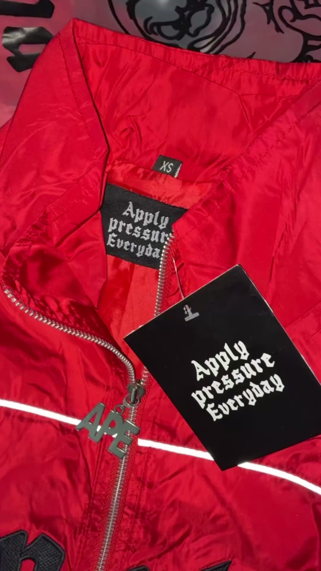 Red windbreaker set